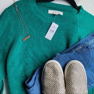 NWT Loft Soft Green Crew Neck Light Sweater XL